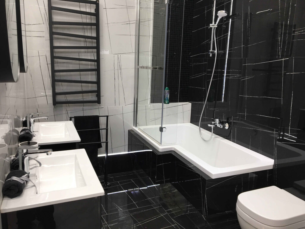 black and white bathroom, bathroom, bathroom design, bathroom decor,